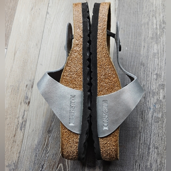 Birkenstock Gizeh style Silver Straps Size 36 Leather Sandals 5-5.5 - Picture 5 of 8